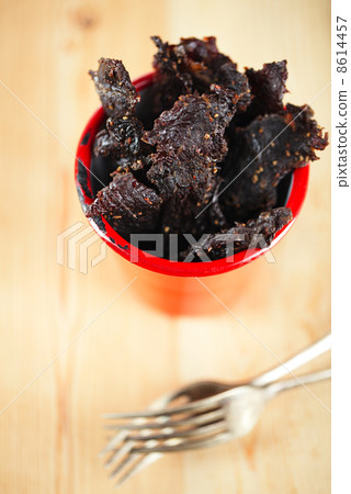 jerky beef - homemade dry cured spiced meat 8614457