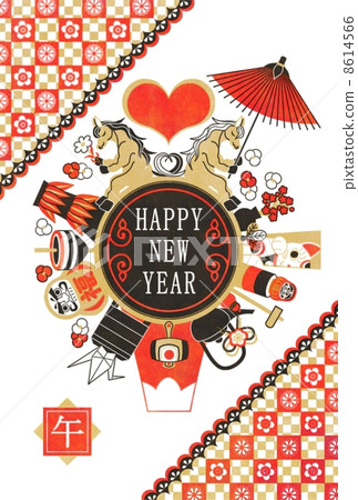 新年賀卡模板於2014年上午完成(日式馬和幸運卡夫婦)HAPPYNEWYEAR 新年賀卡模板於2014年上午完成(日式馬和幸運卡夫婦)HAPPYNEWYEAR 8614566