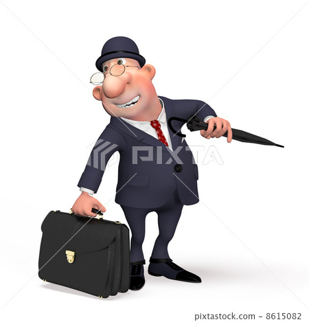 .The businessman on the street under an umbrella. .The businessman on the street under an umbrella. 8615082