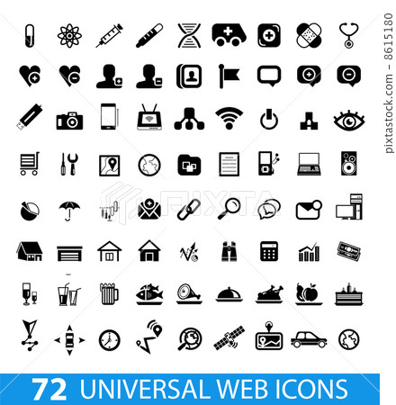 Set of 72 universal web icons 8615180