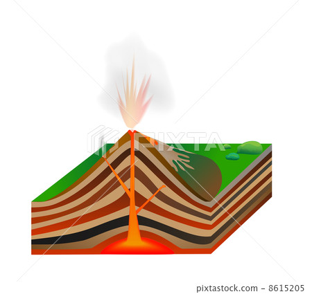 Volcano. Vector scheme - Stock Illustration [8615205] - PIXTA