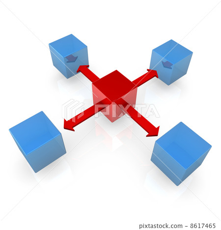 Blue Cubes With Red Cube 8617465