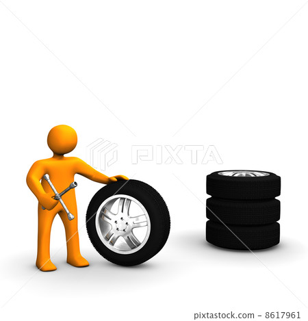 Man With Tires 8617961