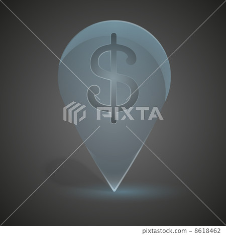Glass icon on the map markers. - Stock Illustration [8618462] - PIXTA