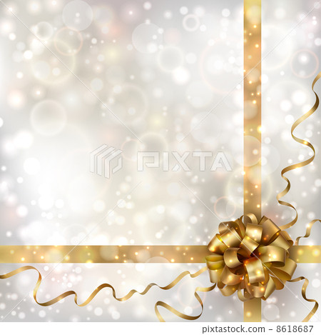 Abstract Christmas background with golden bow 8618687