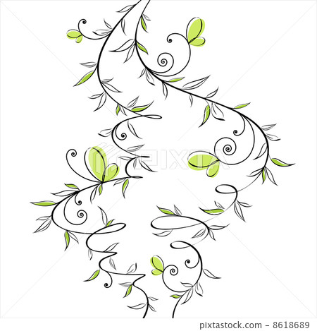 Romantic floral design with butterflies 8618689