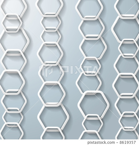 White Hexagon Chains Infographic 8619357