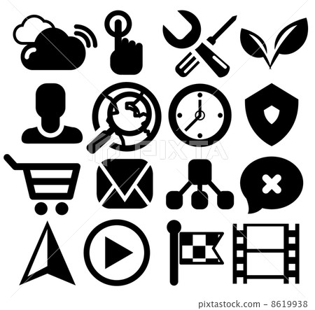 Modern black web icon set - Stock Illustration [8619938] - PIXTA