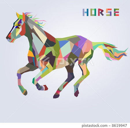 Horse symbol of New Year 2014 trendy hipster style vector Horse symbol of New Year 2014 trendy hipster style vector 8619947