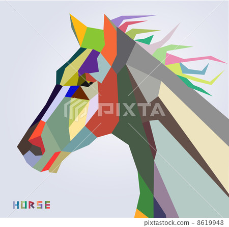 Horse head symbol of New Year 2014 trendy style geometric vector Horse head symbol of New Year 2014 trendy style geometric vector 8619948