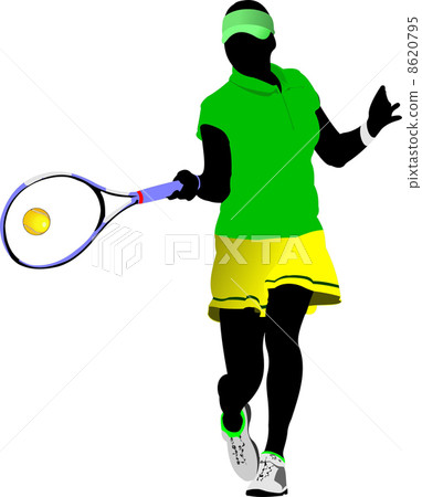 Tennis player. Colored Vector illustration for designers Tennis player. Colored Vector illustration for designers 8620795