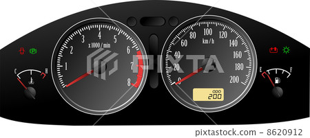 Speedometer. Accelerating Dashboard. Includes speedometer, tacho 8620912
