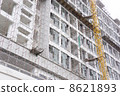Construction site with crane and building 8621893