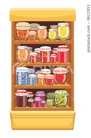 Store shelves with jam Store shelves with jam 8622951