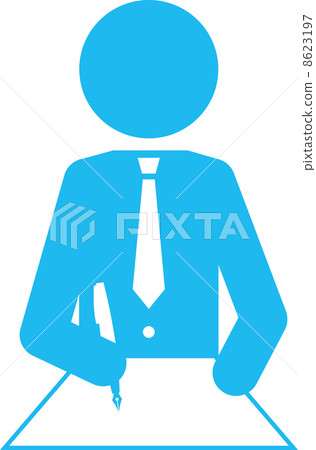 象形圖的受薪工人簽署 8623197