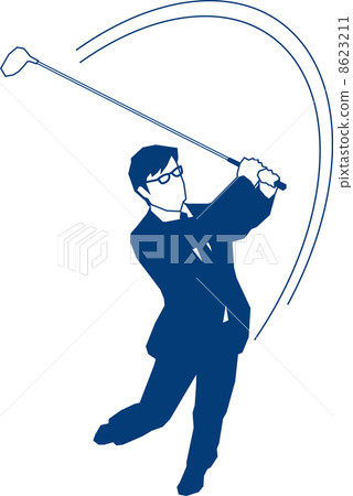 Businessman shaking a golf club 8623211