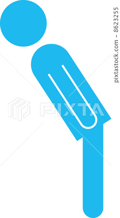 A pictogram of a salaried worker who bows 8623255