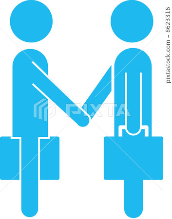 Picctogram of two salaried workers shaking hands 8623316