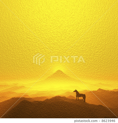 富士山和一匹馬 8623946