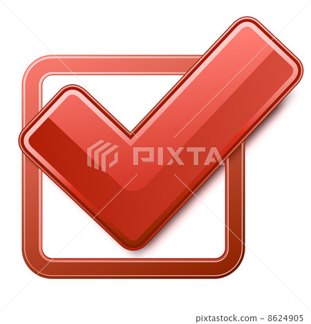 Red check box with check mark - Stock Illustration [8624905] - PIXTA