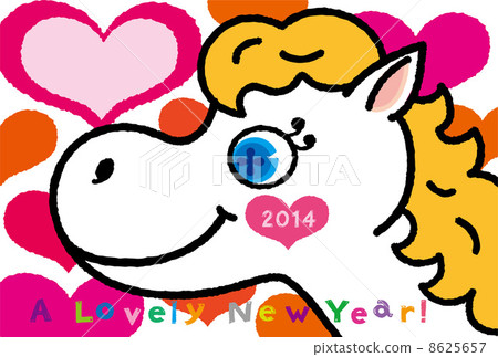 New Year's card illustration in the afternoon 8625657