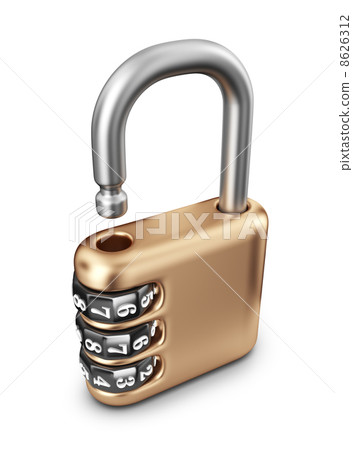 Opened code lock. 3D Icon isolated on white background Opened code lock. 3D Icon isolated on white background 8626312