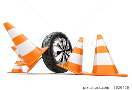Automobile wheel has collided cones 8626426