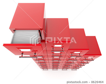 Filing cabinet isolated over white background - Stock Illustration ...