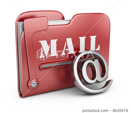 Folder is similar to mail box. Email concept. 3D icon isolated Folder is similar to mail box. Email concept. 3D icon isolated 8626478