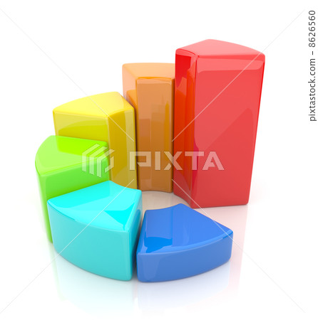 Ring chart. Business diagram 3D. Icon isolated on white backgrou 8626560