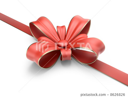 Gift bow and ribbon 3D. Isolated on white background Gift bow and ribbon 3D. Isolated on white background 8626826