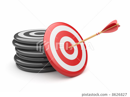 Arrow in target 3D. success hitting. Business concept. Isolated 8626827