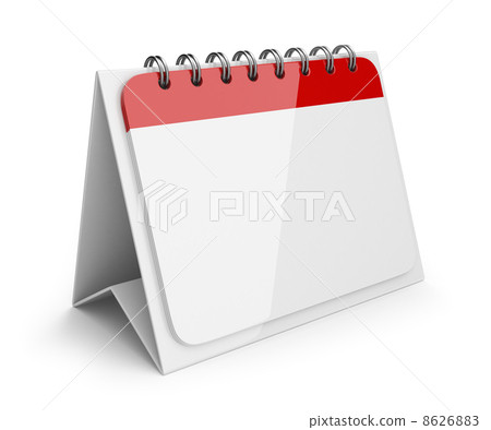 Blank paper calendar. 3D Icon isolated on white background Blank paper calendar. 3D Icon isolated on white background 8626883