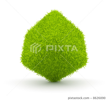 Abstract green cube of grass 3D. Environment concept. Isolated Abstract green cube of grass 3D. Environment concept. Isolated 8626890