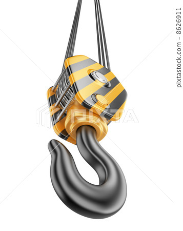 Crane hook 3D. Isolated on white background Crane hook 3D. Isolated on white background 8626911