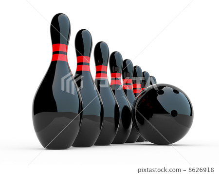 Bowling. 3D illustration on white background Bowling. 3D illustration on white background 8626918