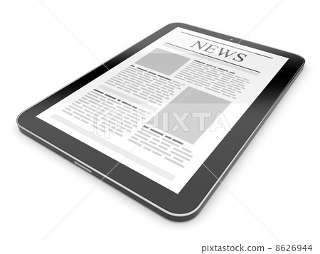 Business news on tablet pc. Mobile device concepts 3D. isolated Business news on tablet pc. Mobile device concepts 3D. isolated 8626944