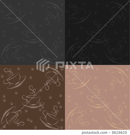 set of seamless pattern with cup of coffee set of seamless pattern with cup of coffee 8628620