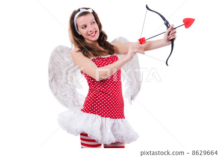 Woman with bow in valentine concept Woman with bow in valentine concept 8629664
