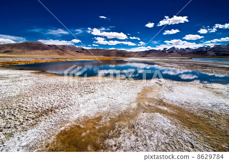 Indian Himalaya landscape with salt lake Tso Kar Indian Himalaya landscape with salt lake Tso Kar 8629784