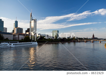 cityscape of Frankfurt from Main river 8631929