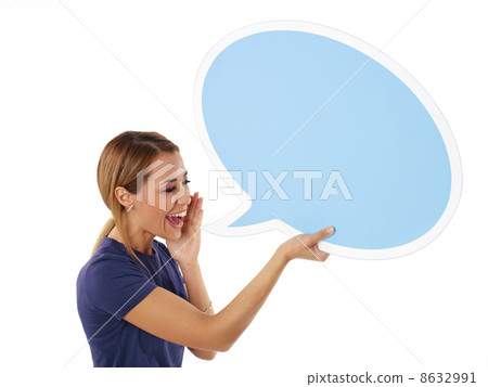 woman with think balloon woman with think balloon 8632991