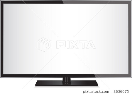 TV flat screen lcd, plasma realistic vector illustration. TV flat screen lcd, plasma realistic vector illustration. 8636075