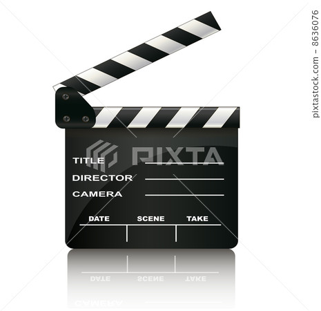 Clapper board isolated on white background Clapper board isolated on white background 8636076