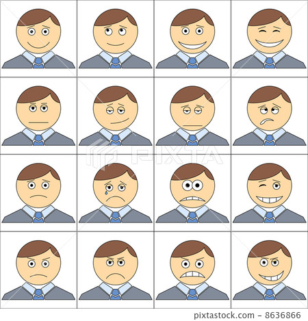 Office smilies icons, set Office smilies icons, set 8636866
