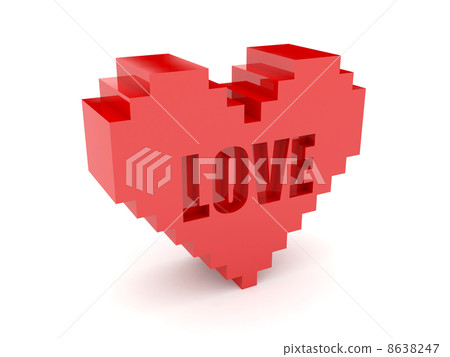 3D heart. Text Love cutout inside. Concept illustration. 3D heart. Text Love cutout inside. Concept illustration. 8638247