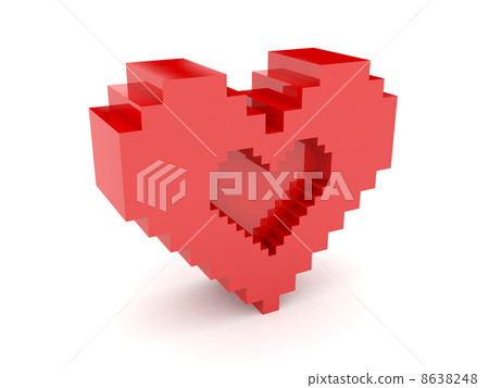 3D heart. Heart symbol cutout inside. Concept illustration. 3D heart. Heart symbol cutout inside. Concept illustration. 8638248