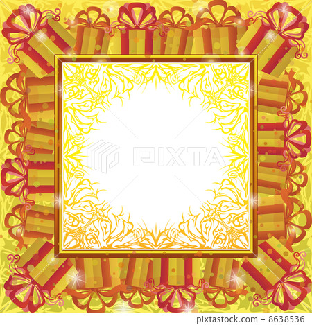 Holiday background with gift boxes 8638536