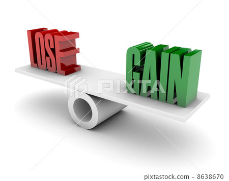 Lose and Gain opposition. Concept 3D illustration. - Stock Illustration ...