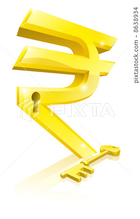 Rupee key lock concept Rupee key lock concept 8638934